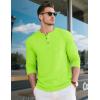 imageMAGCOMSEN Mens Henley Long Sleeve Shirt Cotton Lightweight Tee Shirts Casual Basic Tees with PocketFl Green