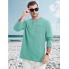imageMAGCOMSEN Mens Henley Long Sleeve Shirt Cotton Lightweight Tee Shirts Casual Basic Tees with PocketGrey Green