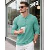 imageMAGCOMSEN Mens Henley Long Sleeve Shirt Cotton Lightweight Tee Shirts Casual Basic Tees with PocketGrey Green