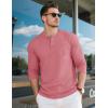 imageMAGCOMSEN Mens Henley Long Sleeve Shirt Cotton Lightweight Tee Shirts Casual Basic Tees with PocketGrey Pink