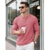 imageMAGCOMSEN Mens Henley Long Sleeve Shirt Cotton Lightweight Tee Shirts Casual Basic Tees with PocketGrey Pink