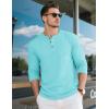 imageMAGCOMSEN Mens Henley Long Sleeve Shirt Cotton Lightweight Tee Shirts Casual Basic Tees with PocketLakeblue