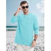 imageMAGCOMSEN Mens Henley Long Sleeve Shirt Cotton Lightweight Tee Shirts Casual Basic Tees with PocketLakeblue