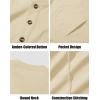 imageMAGCOMSEN Mens Henley Long Sleeve Shirt Cotton Lightweight Tee Shirts Casual Basic Tees with PocketLight Apricot