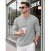 imageMAGCOMSEN Mens Henley Long Sleeve Shirt Cotton Lightweight Tee Shirts Casual Basic Tees with PocketLight Grey