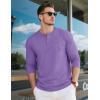 imageMAGCOMSEN Mens Henley Long Sleeve Shirt Cotton Lightweight Tee Shirts Casual Basic Tees with PocketLight Purple