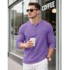 imageMAGCOMSEN Mens Henley Long Sleeve Shirt Cotton Lightweight Tee Shirts Casual Basic Tees with PocketLight Purple