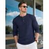 imageMAGCOMSEN Mens Henley Long Sleeve Shirt Cotton Lightweight Tee Shirts Casual Basic Tees with PocketNevy Blue