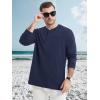 imageMAGCOMSEN Mens Henley Long Sleeve Shirt Cotton Lightweight Tee Shirts Casual Basic Tees with PocketNevy Blue
