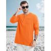 imageMAGCOMSEN Mens Henley Long Sleeve Shirt Cotton Lightweight Tee Shirts Casual Basic Tees with PocketOrange