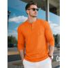 imageMAGCOMSEN Mens Henley Long Sleeve Shirt Cotton Lightweight Tee Shirts Casual Basic Tees with PocketOrange