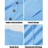 imageMAGCOMSEN Mens Henley Long Sleeve Shirt Cotton Lightweight Tee Shirts Casual Basic Tees with PocketWater Blue
