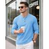 imageMAGCOMSEN Mens Henley Long Sleeve Shirt Cotton Lightweight Tee Shirts Casual Basic Tees with PocketWater Blue