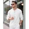 imageMAGCOMSEN Mens Henley Long Sleeve Shirt Cotton Lightweight Tee Shirts Casual Basic Tees with PocketWhite