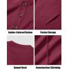 imageMAGCOMSEN Mens Henley Long Sleeve Shirt Cotton Lightweight Tee Shirts Casual Basic Tees with PocketWine Red