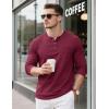 imageMAGCOMSEN Mens Henley Long Sleeve Shirt Cotton Lightweight Tee Shirts Casual Basic Tees with PocketWine Red