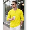imageMAGCOMSEN Mens Henley Long Sleeve Shirt Cotton Lightweight Tee Shirts Casual Basic Tees with PocketYellow