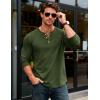 imageMAGCOMSEN Mens Henley Shirts UPF 80 Long Sleeve Button Shirts Moisture Wicking Tees Casual Basic Solid Pullover ShirtArmy Green