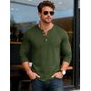 imageMAGCOMSEN Mens Henley Shirts UPF 80 Long Sleeve Button Shirts Moisture Wicking Tees Casual Basic Solid Pullover ShirtArmy Green