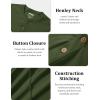 imageMAGCOMSEN Mens Henley Shirts UPF 80 Long Sleeve Button Shirts Moisture Wicking Tees Casual Basic Solid Pullover ShirtArmy Green