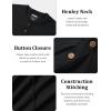 imageMAGCOMSEN Mens Henley Shirts UPF 80 Long Sleeve Button Shirts Moisture Wicking Tees Casual Basic Solid Pullover ShirtBlack