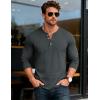 imageMAGCOMSEN Mens Henley Shirts UPF 80 Long Sleeve Button Shirts Moisture Wicking Tees Casual Basic Solid Pullover ShirtDarkgrey
