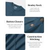 imageMAGCOMSEN Mens Henley Shirts UPF 80 Long Sleeve Button Shirts Moisture Wicking Tees Casual Basic Solid Pullover ShirtDenimblue