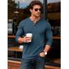 imageMAGCOMSEN Mens Henley Shirts UPF 80 Long Sleeve Button Shirts Moisture Wicking Tees Casual Basic Solid Pullover ShirtDenimblue
