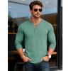 imageMAGCOMSEN Mens Henley Shirts UPF 80 Long Sleeve Button Shirts Moisture Wicking Tees Casual Basic Solid Pullover ShirtGrey Green