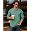 imageMAGCOMSEN Mens Henley Shirts UPF 80 Long Sleeve Button Shirts Moisture Wicking Tees Casual Basic Solid Pullover ShirtGrey Green