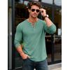 imageMAGCOMSEN Mens Henley Shirts UPF 80 Long Sleeve Button Shirts Moisture Wicking Tees Casual Basic Solid Pullover ShirtGrey Green