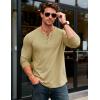 imageMAGCOMSEN Mens Henley Shirts UPF 80 Long Sleeve Button Shirts Moisture Wicking Tees Casual Basic Solid Pullover ShirtKhaki