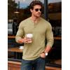 imageMAGCOMSEN Mens Henley Shirts UPF 80 Long Sleeve Button Shirts Moisture Wicking Tees Casual Basic Solid Pullover ShirtKhaki