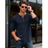imageMAGCOMSEN Mens Henley Shirts UPF 80 Long Sleeve Button Shirts Moisture Wicking Tees Casual Basic Solid Pullover ShirtNavy