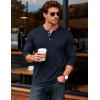 imageMAGCOMSEN Mens Henley Shirts UPF 80 Long Sleeve Button Shirts Moisture Wicking Tees Casual Basic Solid Pullover ShirtNavy