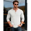 imageMAGCOMSEN Mens Henley Shirts UPF 80 Long Sleeve Button Shirts Moisture Wicking Tees Casual Basic Solid Pullover ShirtWhite