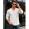 imageMAGCOMSEN Mens Henley Shirts UPF 80 Long Sleeve Button Shirts Moisture Wicking Tees Casual Basic Solid Pullover ShirtWhite