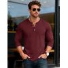 imageMAGCOMSEN Mens Henley Shirts UPF 80 Long Sleeve Button Shirts Moisture Wicking Tees Casual Basic Solid Pullover ShirtWinered