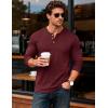 imageMAGCOMSEN Mens Henley Shirts UPF 80 Long Sleeve Button Shirts Moisture Wicking Tees Casual Basic Solid Pullover ShirtWinered