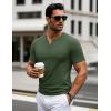 imageMAGCOMSEN Mens Henley Short Sleeve Shirt Cotton Lightweight 3 Button Tops Vintage Casual Summer Shirt Soft FashionArmy Greencotton