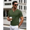 imageMAGCOMSEN Mens Henley Short Sleeve Shirt Cotton Lightweight 3 Button Tops Vintage Casual Summer Shirt Soft FashionArmy Greencotton Blend