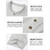 imageMAGCOMSEN Mens Henley Short Sleeve Shirt Cotton Lightweight 3 Button Tops Vintage Casual Summer Shirt Soft FashionBeigecotton Blend