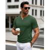 imageMAGCOMSEN Mens Henley Short Sleeve Shirt Cotton Lightweight 3 Button Tops Vintage Casual Summer Shirt Soft FashionDark Greencotton Blend