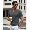 imageMAGCOMSEN Mens Henley Short Sleeve Shirt Cotton Lightweight 3 Button Tops Vintage Casual Summer Shirt Soft FashionDark Greycotton Blend