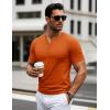imageMAGCOMSEN Mens Henley Short Sleeve Shirt Cotton Lightweight 3 Button Tops Vintage Casual Summer Shirt Soft FashionDark Orangecotton