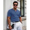 imageMAGCOMSEN Mens Henley Short Sleeve Shirt Cotton Lightweight 3 Button Tops Vintage Casual Summer Shirt Soft FashionGrey Bluecotton Blend