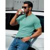 imageMAGCOMSEN Mens Henley Short Sleeve Shirt Cotton Lightweight 3 Button Tops Vintage Casual Summer Shirt Soft FashionGrey Greencotton