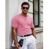 imageMAGCOMSEN Mens Henley Short Sleeve Shirt Cotton Lightweight 3 Button Tops Vintage Casual Summer Shirt Soft FashionGrey Pinkcotton Blend