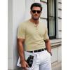 imageMAGCOMSEN Mens Henley Short Sleeve Shirt Cotton Lightweight 3 Button Tops Vintage Casual Summer Shirt Soft FashionKhakicotton