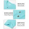 imageMAGCOMSEN Mens Henley Short Sleeve Shirt Cotton Lightweight 3 Button Tops Vintage Casual Summer Shirt Soft FashionLake Bluecotton